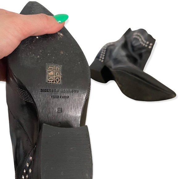 🌺Final Price w/Free Shipping🌺Sigerson Morrison Leather Studded Ankle Boots 8.5 - Picture 7 of 9